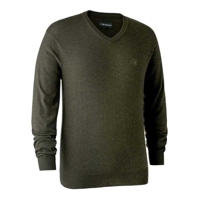 Deerhunter Kingston Striktrøje V-hals Green Melange