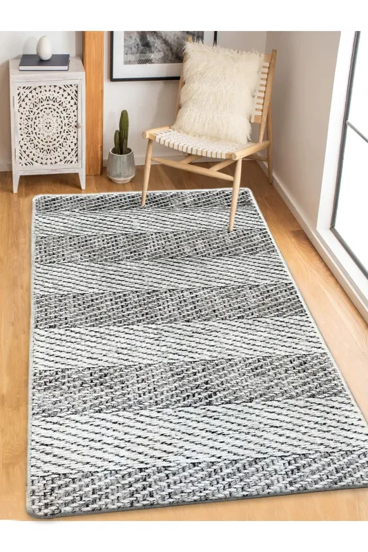 TEPPI Tresse Hall gulvtæppe m. striber, rektangulær - multifarvet bomuld og chenille (150x240)