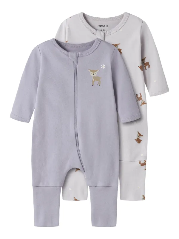 Name It Nightsuit 2 pak Deer - Lilac Marble - 50 cm