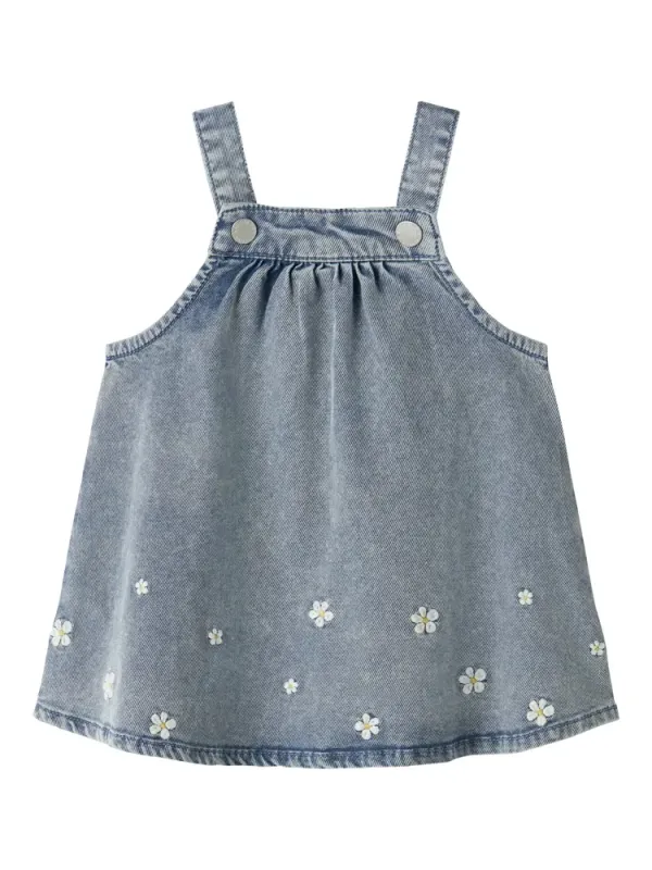 Flora Denim Kjole - Light Blue Denim - 80