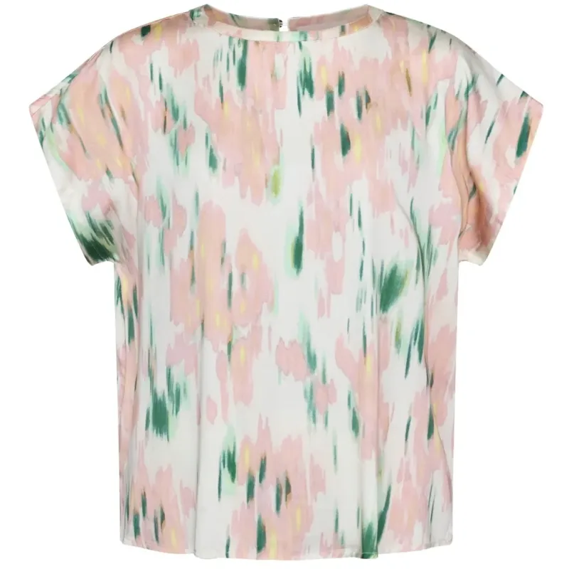 SISTERS POINT dame top EMILY - Green Coral Graphic