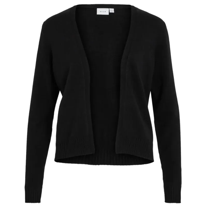 VILA DAME CARDIGAN VIRIL SHORT L/S KNIT CARDIGAN-NOOS - Black