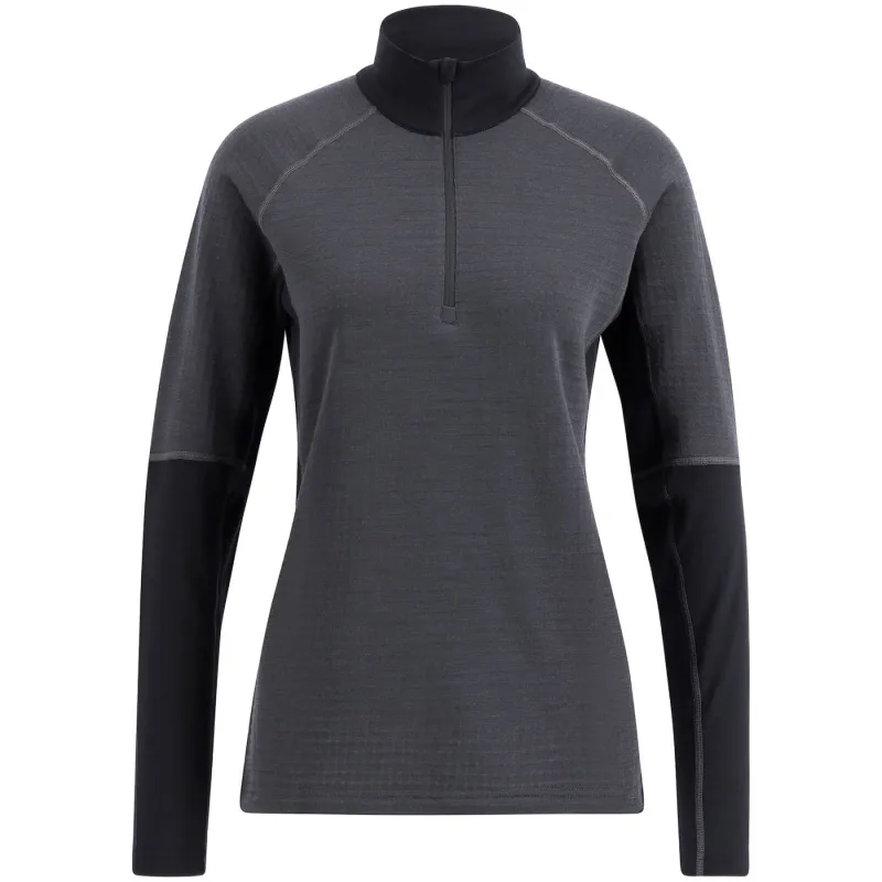 Lundhags Prime Merino Half Zip W, mellemlag, dame, grå/sort