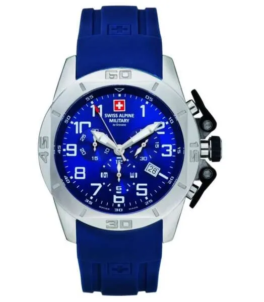 Swiss Alpine Military Tornado Blue Silicone Herreur