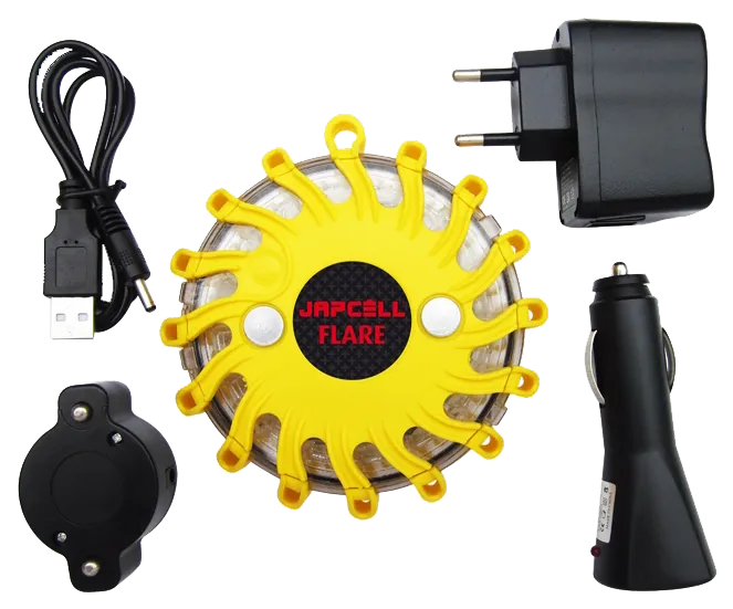 Japcell advarselsblink 'skildpadde' m/batt.+lader