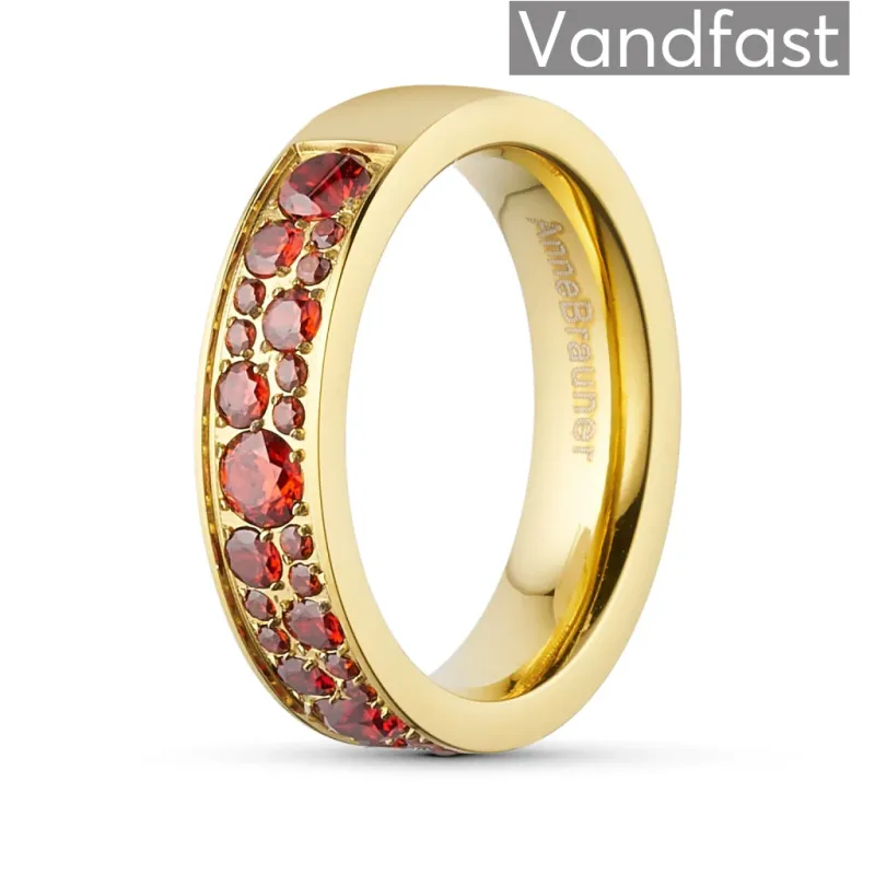 ANNEBRAUNER Sparkling Red Ring 18K Guldbelagt