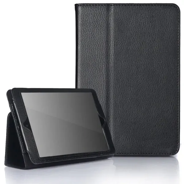 Lædertaske /-holder til iPad Mini. Sort.
