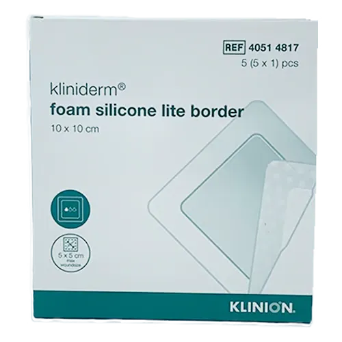 Kliniderm Foam Silikone Border 10x10 cm (5 stk)