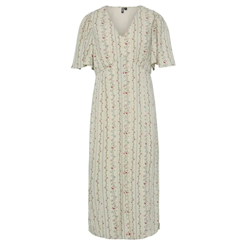 PIECES DAME KJOLE PCTAITLYN - Birch Striped Flower