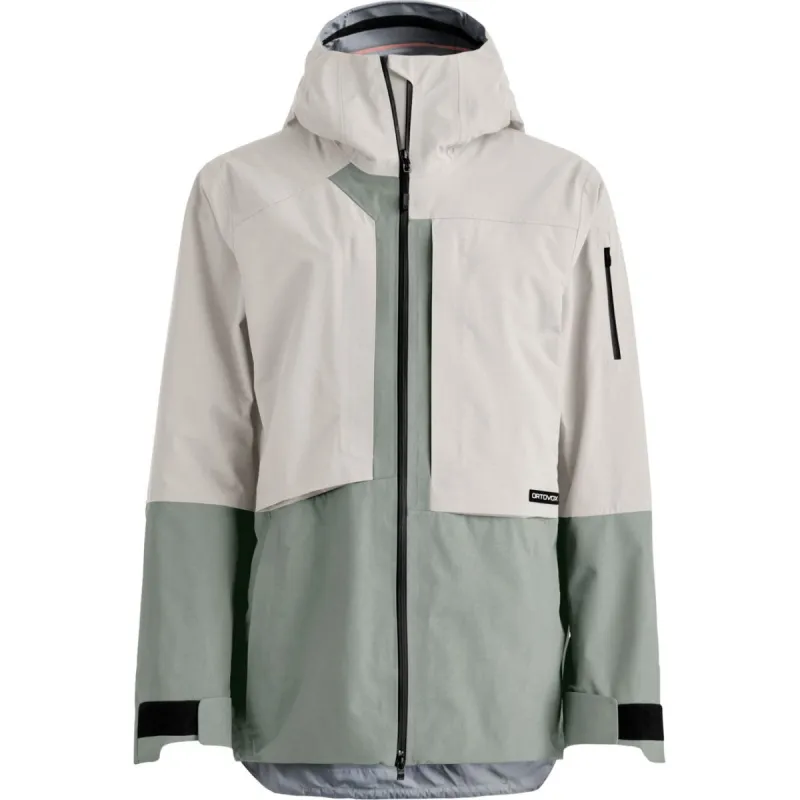 Ortovox Ravine Plus 3L, skaljakke, dame, beige/lysegrøn