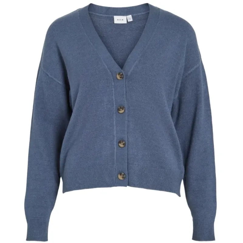 VILA DAME CARDIGAN VIRIL - Vintage Indigo Dark Melange