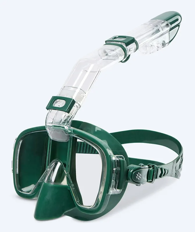 Watery fullface dykkermaske til voksne - Pearl - Mørkegrøn - Fullface dykkermasker