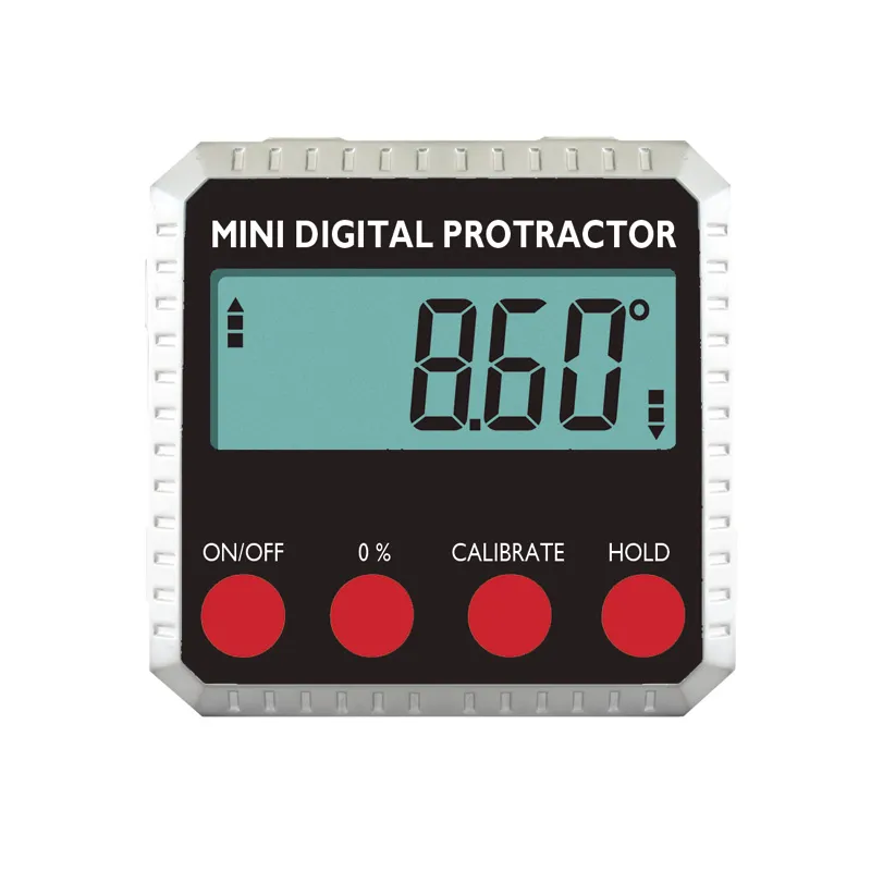 Digital vinkelmåler 4x90° 50x50x25 mm med magneter i bunden. Afl. 0,2°