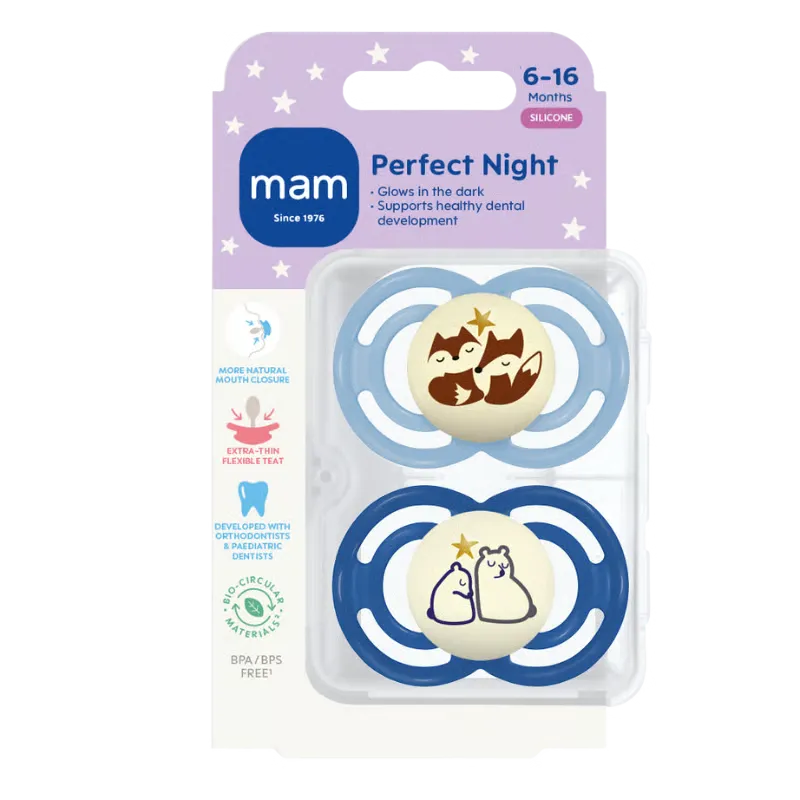 MAM Perfect Night Silk 6-16M  Blue (2 stk)