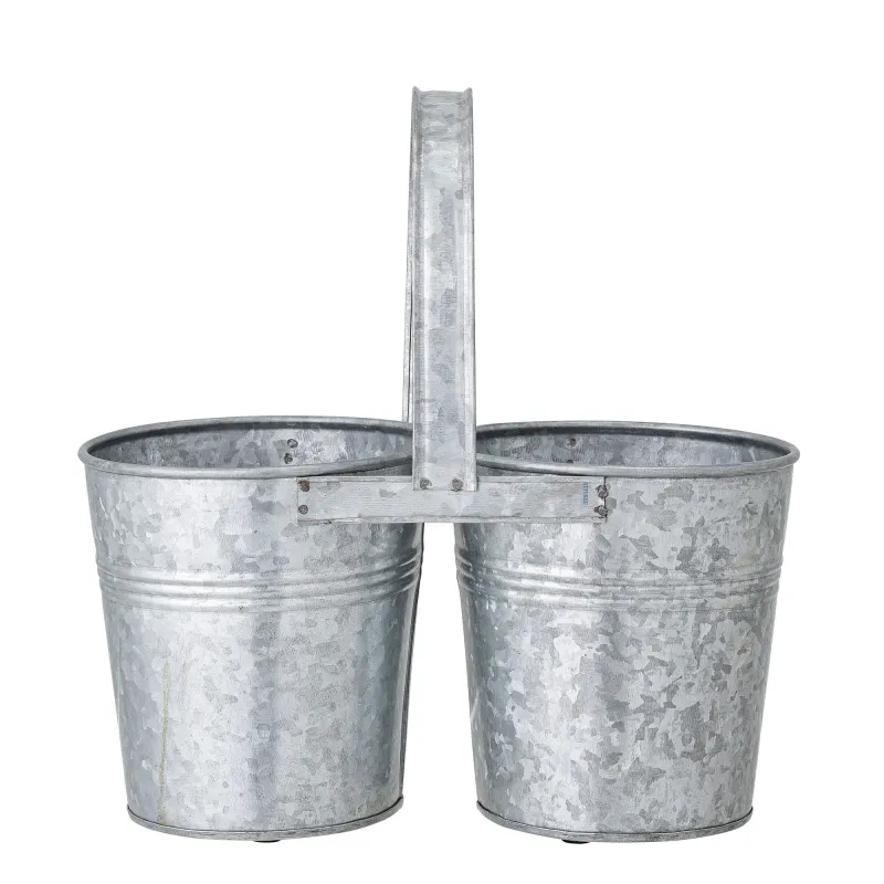 Bloomingville - Jessy Urtepotteskjuler, Grå, Galvaniseret jern H26 cm