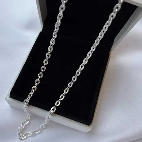 Rustik Collier i Sølv - 45 cm