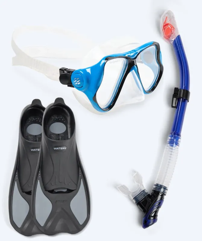 Watery snorkelsæt til voksne - Pike/Hudson - Blå - Snorkelsæt til voksne (+16 år)