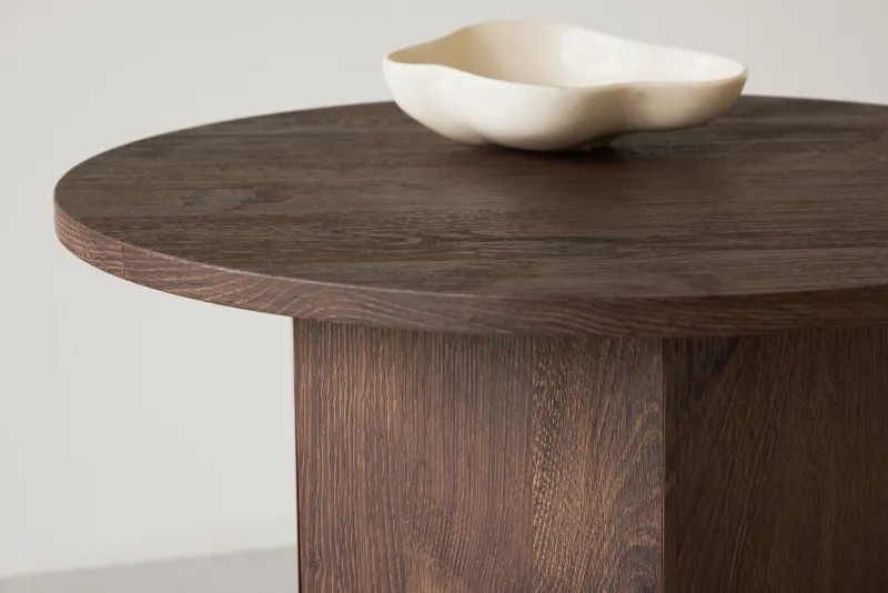 Venture Home Tekla  -  rundt sofabord Ø60 cm  -  mocca MDF med laminatoverflade i træstruktur