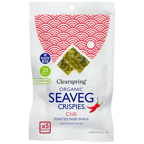 Clearspring Seaveg Crispies Tang Chips Chili Ø - Multipack (5x4 g)