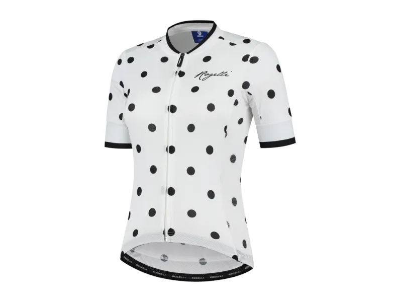Rogelli Sprinkle - Cykelbluse - Dame - Korte ærmer - Race Fit - Hvid/Sort - Str.