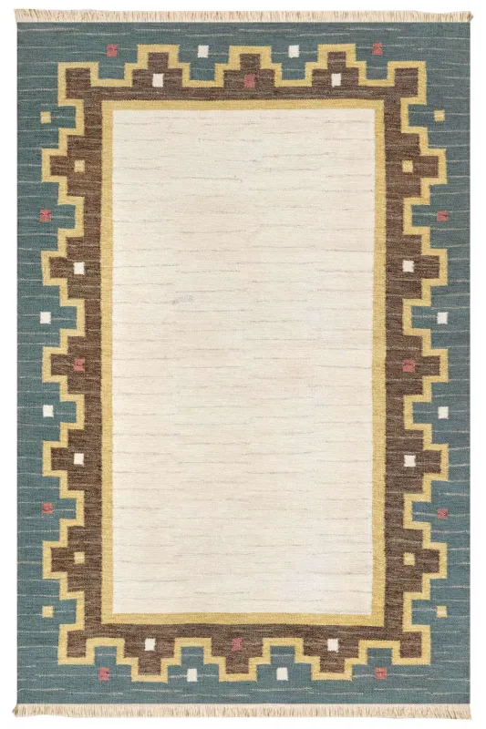 TEPPI 190 gulvtæppe, m. mønster, rektangulær - multifarvet bomuld (150x230)