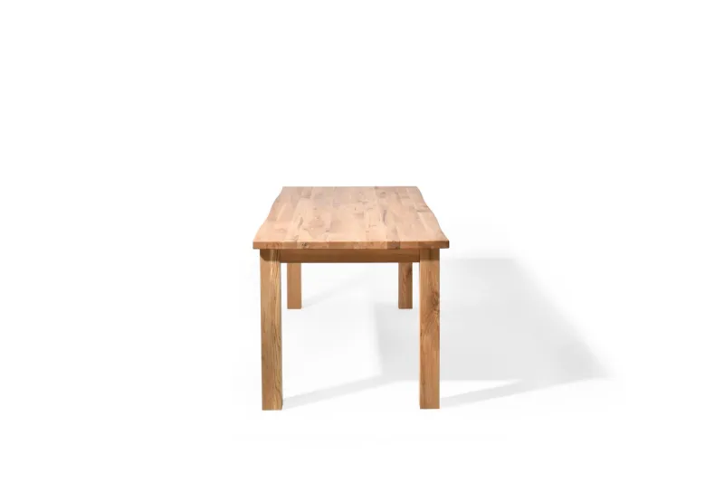 Rektangulært Sam spisebord m. naturlig kant - massivt egetræ, olieret (200x90)