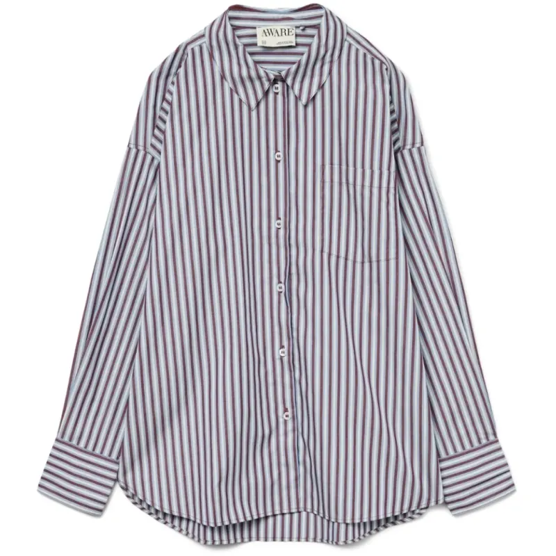 VERO MODA DAME SKJORTE AWPARINA - Allure ZINFANDEL/BIRCH