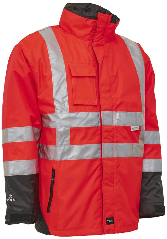 Hi-vis arbejdsjakke 2-i-1 086100R rød/sort Str. 2XL