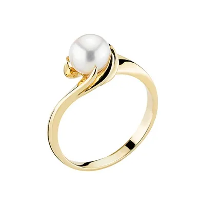 Ring i 14 kt. Guld med Kulturperle i KLO