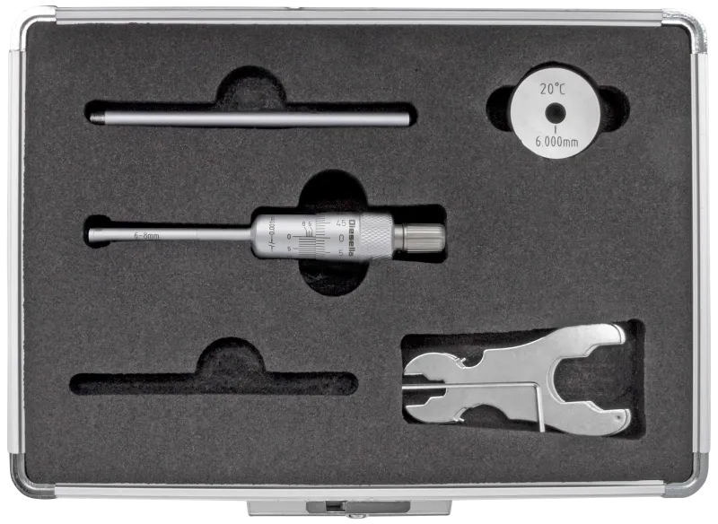 Indv. 3-pkt mikrometer 6-8mm m/forl.+kontrolring