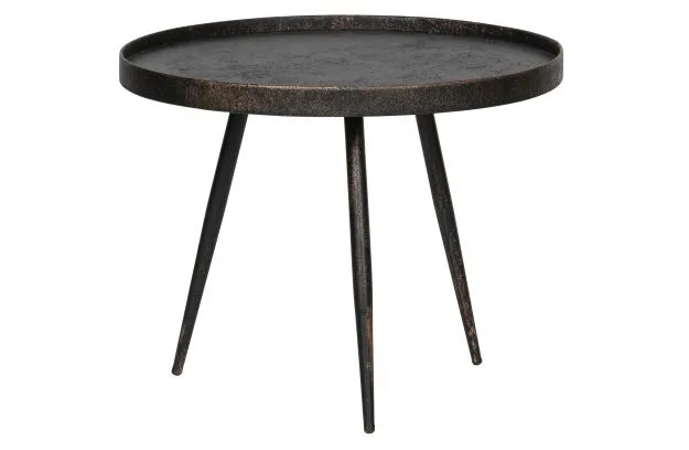 WOOOD Bounds sidebord, rund - antik guld krydsfiner og metal (Ø58)