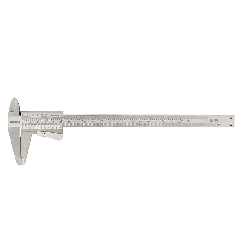 Skydelære med klemlås 0-200x0,02 mm og 50 mm kæber