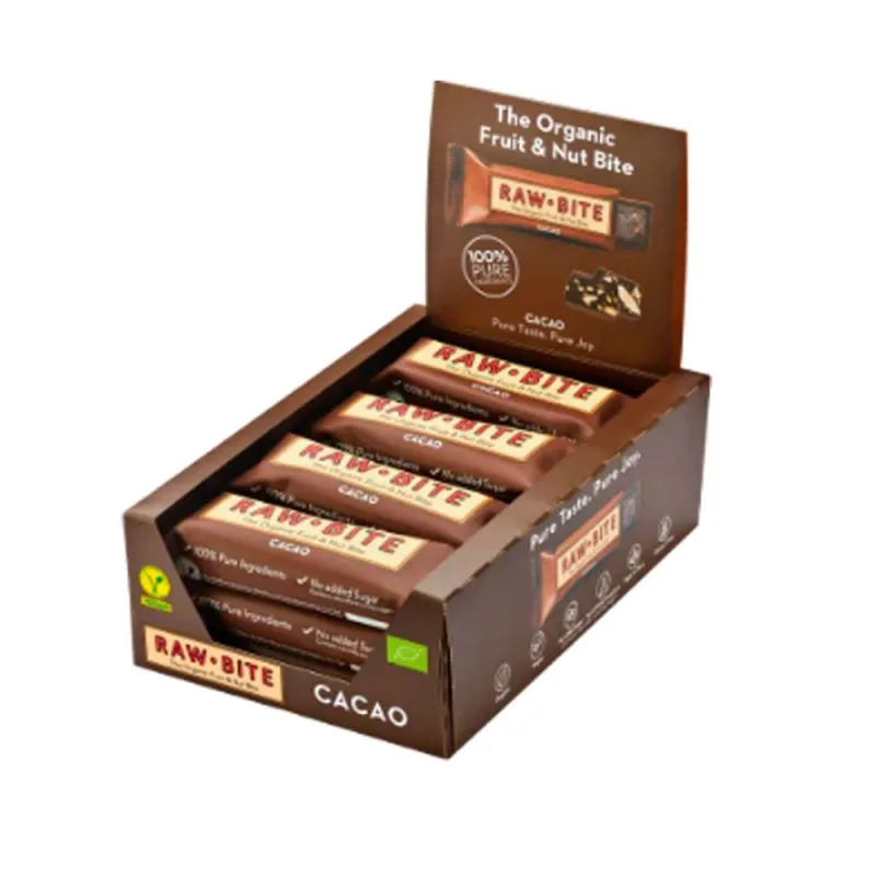 Rawbite Kakao &bull; 50 g.   Køb 12 stykker SPAR 10%