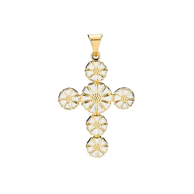 Lund Marguerit Kors i forgyldt Sølv - 19 x 24 mm