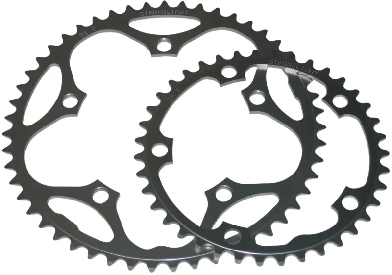 Stronglight Chainring 42T 9/10V Bcd 110/130mm - Sort