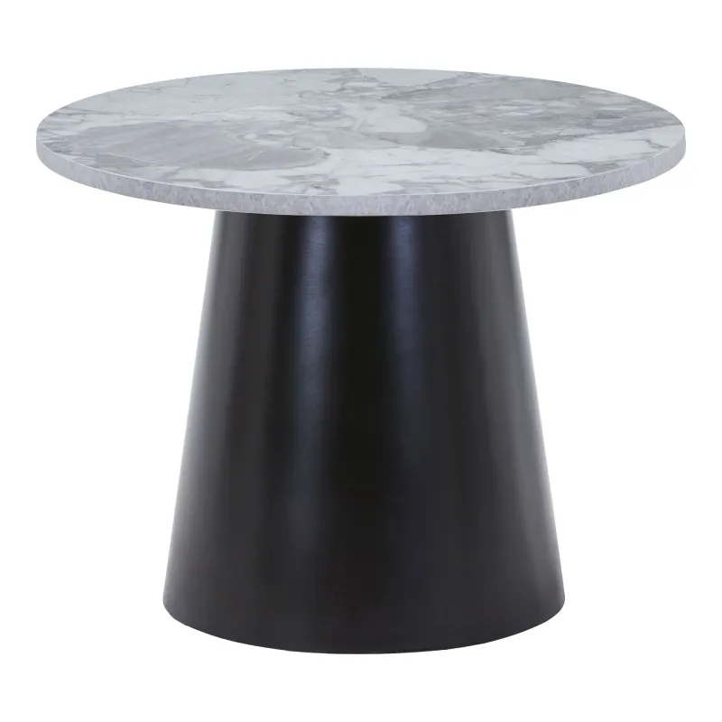 House Nordic - Brito Sofabord, Grå marmorlook, Ø60cmH:45cm