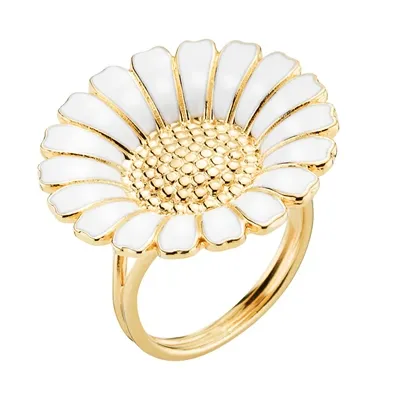Lund Marguerit Ring i forgyldt Sølv - 25 mm