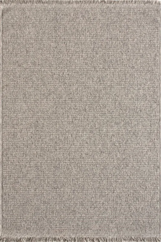 TEPPI Vlora gulvtæppe m. frynser, rektangulær - grå polypropylen (200x290)