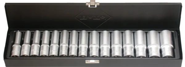 BATO Topsæt Lang 1/2" 6kt. 10-24mm. 15 dele.
