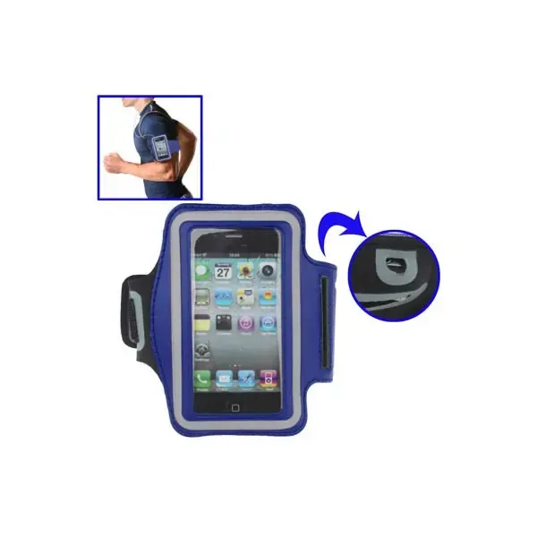 Sportsarmbånd til iPhone 4/4S, 3GS, 3G og iPod touch. Blå.