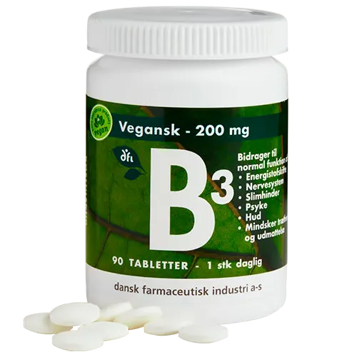 Grønne Vitaminer B3-vitamin 200 mg 90 tabletter