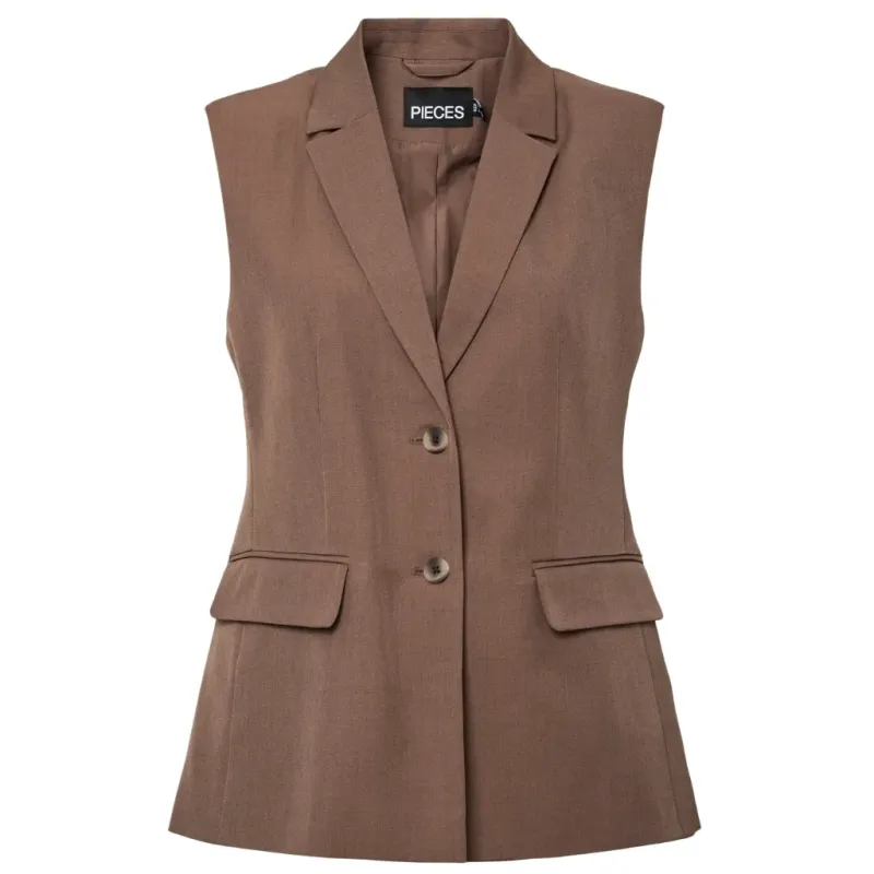 PIECES dame vest PCBLOSSOM - Coffee Quartz