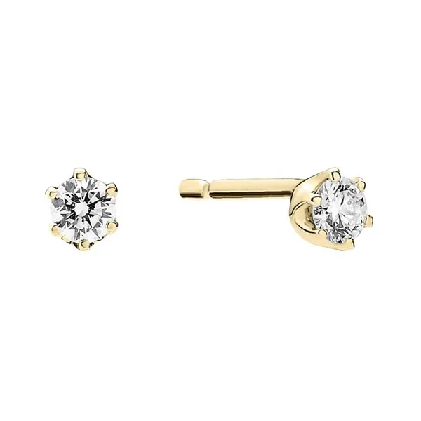 Ørestikker i 8 kt. Guld med labgrown Diamanter - 0,14 ct.