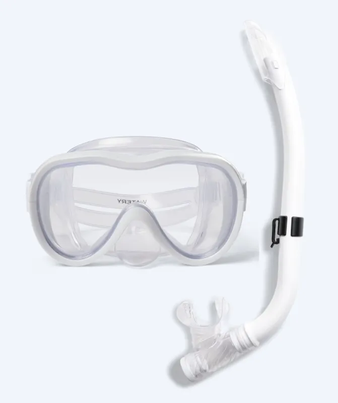 Watery Combo snorkelsæt til junior (8-15) - Odine - Hvid - Snorkelsæt til børn (4-16 år)