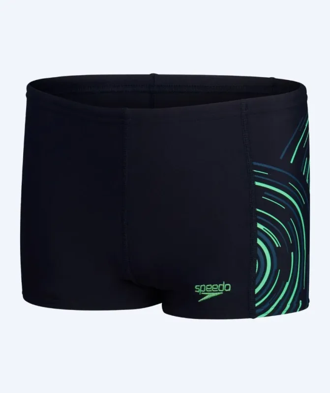 Speedo aquashorts til drenge - Plastisol Placement - Sort/grøn