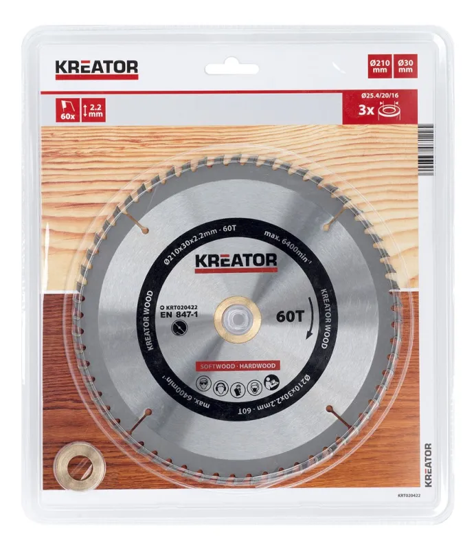 Rundsavsklinge 210 mm - 60 HM tænder