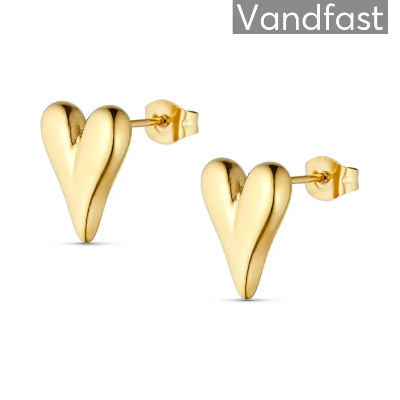ANNEBRAUNER Paris Heart Studs Øreringe 18K Guldbelagt