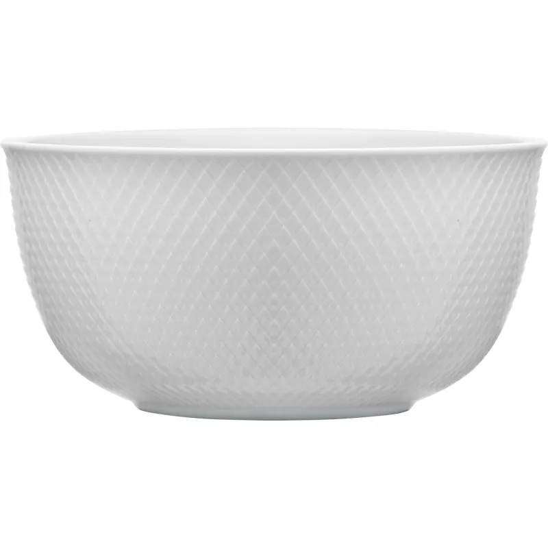 Lyngby porcelæn Rhombe serveringsskål, hvid, 17,5 cm