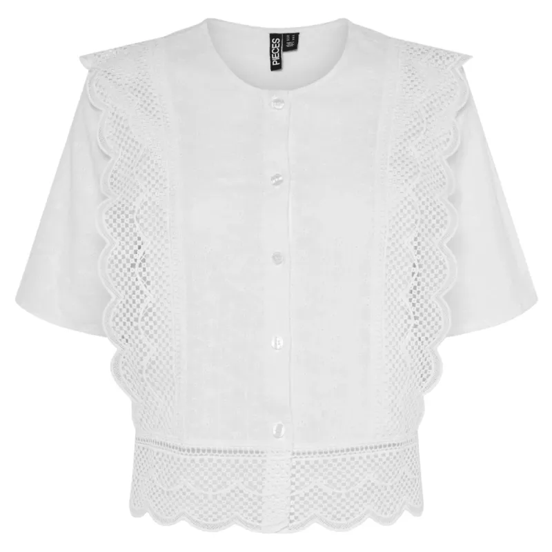 PIECES dame bluse PCSIMINA - Cloud Dancer