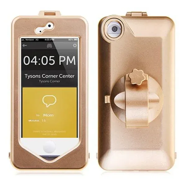 Vandtæt cykelholder / styrholder til iPhone 5 / 5S. Gold.